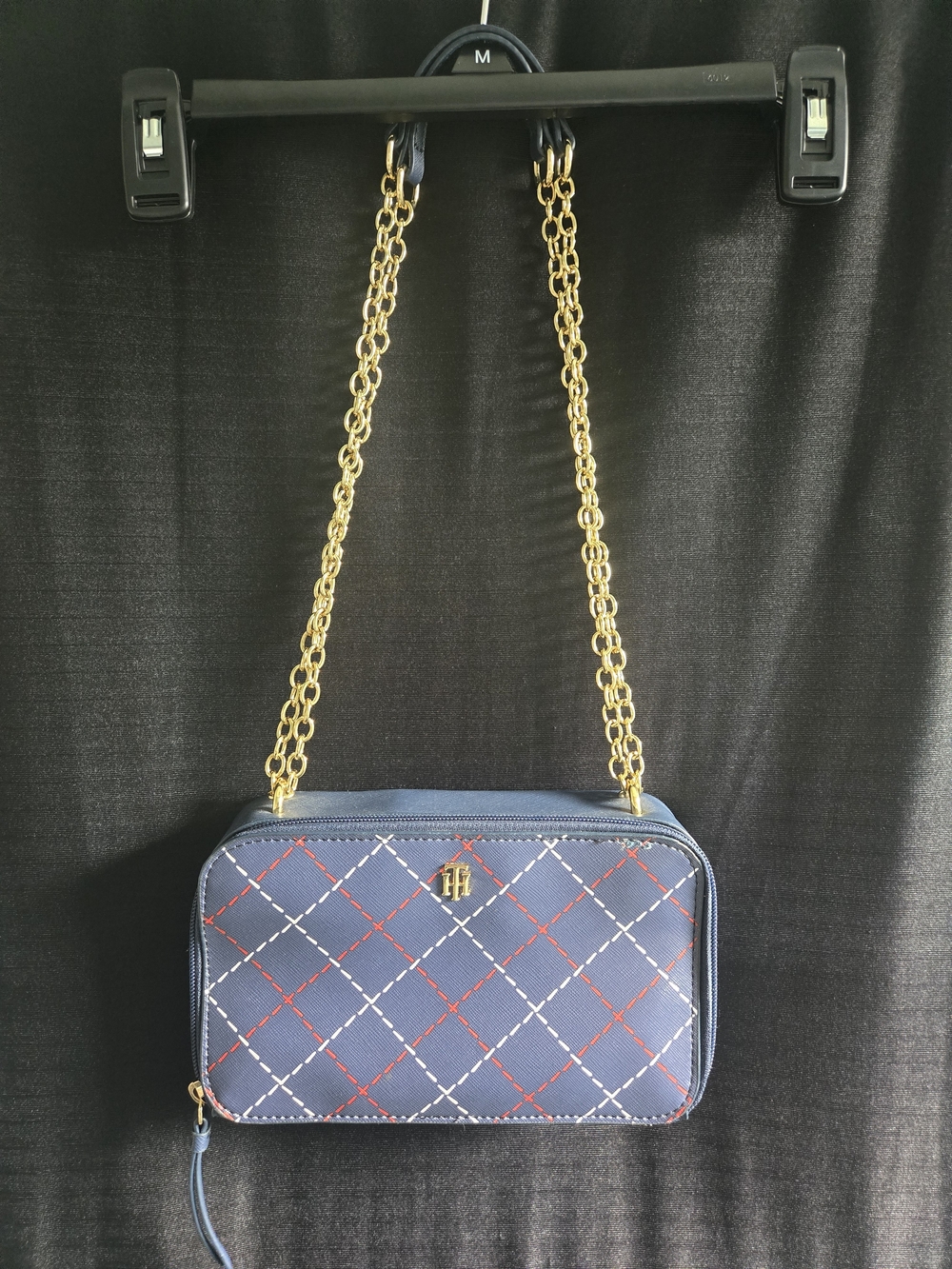 Tommy Hilfiger Navy Quilted Chain-strap Crossbody Bag